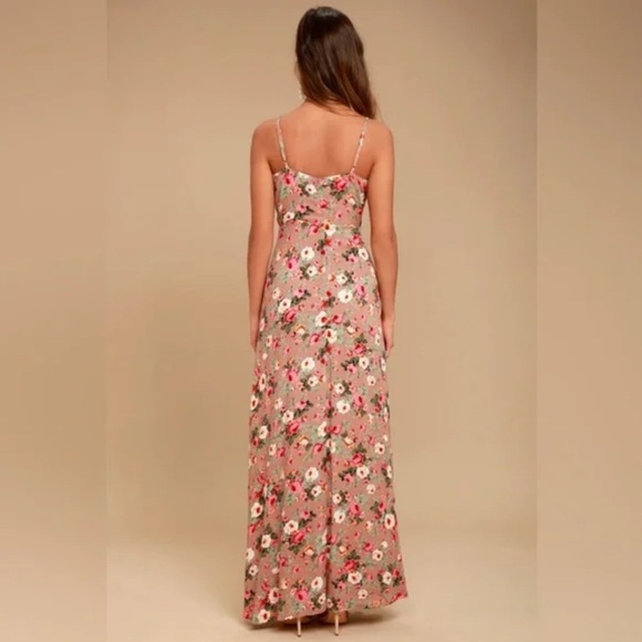 Lulus Everlasting Bliss Blush Floral Maxi Dress Size XS - Picture 4 of 14